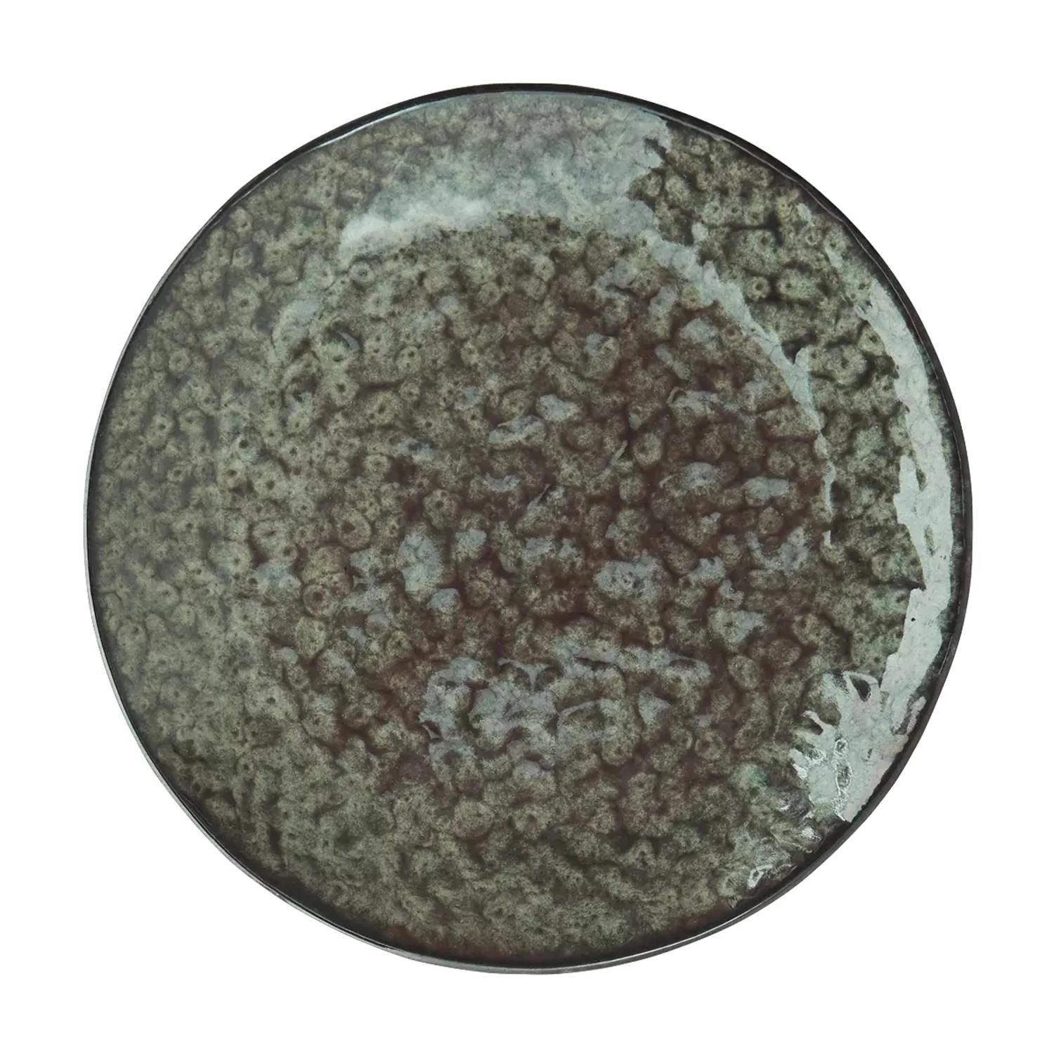 Madam Stoltz Assiette à Déjeuner En Grès Vert Foncé 2 Madam Stoltz Assiette à Déjeuner En Grès Vert Foncé – Image 2