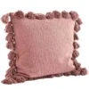 Madam Stoltz Coussin à Pompons Rose (60 X 60 Cm)