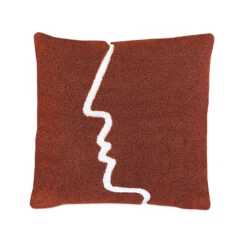 Coussin Visage Terracotta