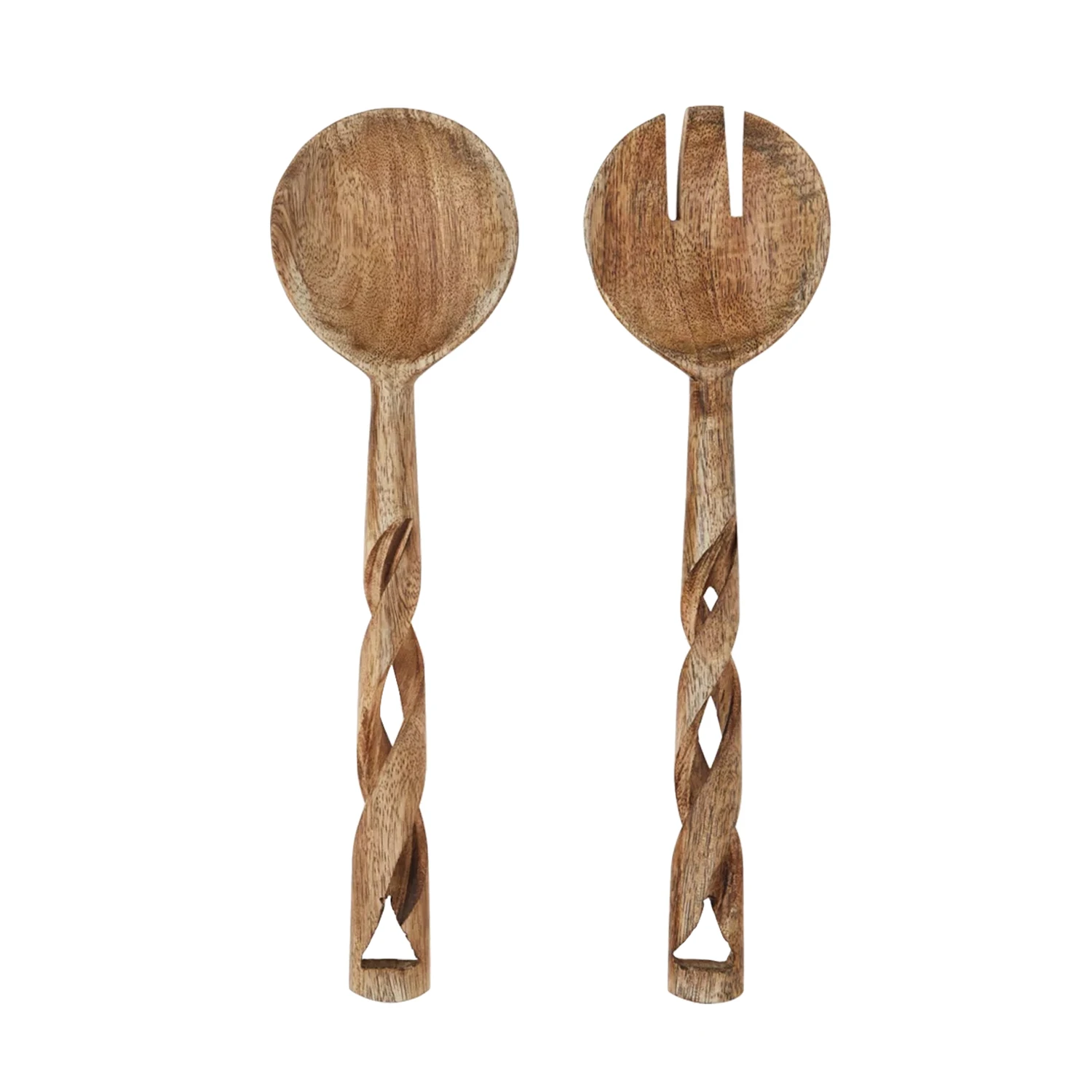 Madam Stoltz Couverts à Salade En Bois Sculptés 1 Madam Stoltz Couverts à Salade En Bois Sculptés