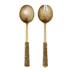 Madam Stoltz Couverts à Salade En Laiton