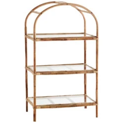 Madam Stoltz Etagère En Bambou Et Verre