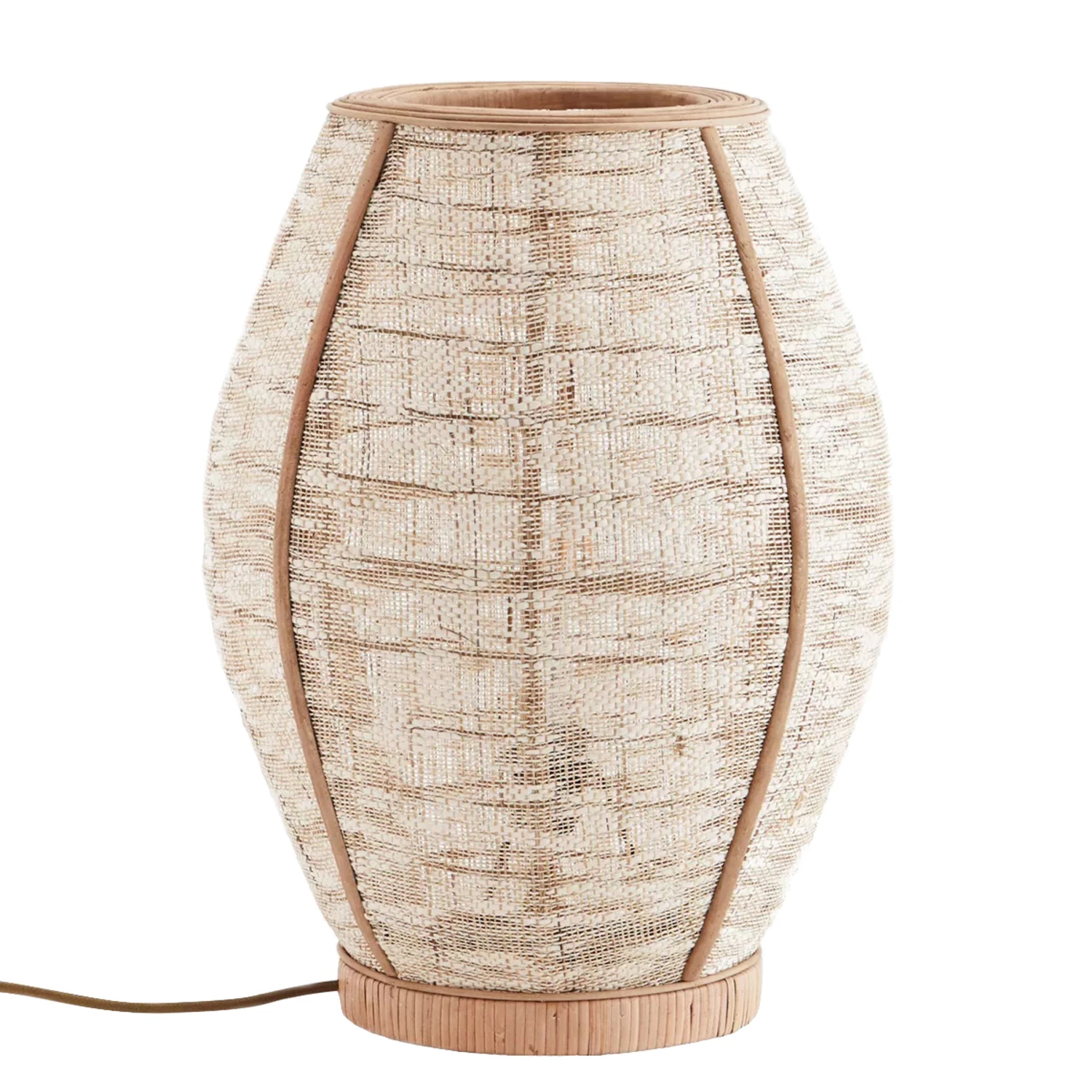 Madam Stoltz Lampe En Bambou Et Lin 1 Madam Stoltz Lampe En Bambou Et Lin