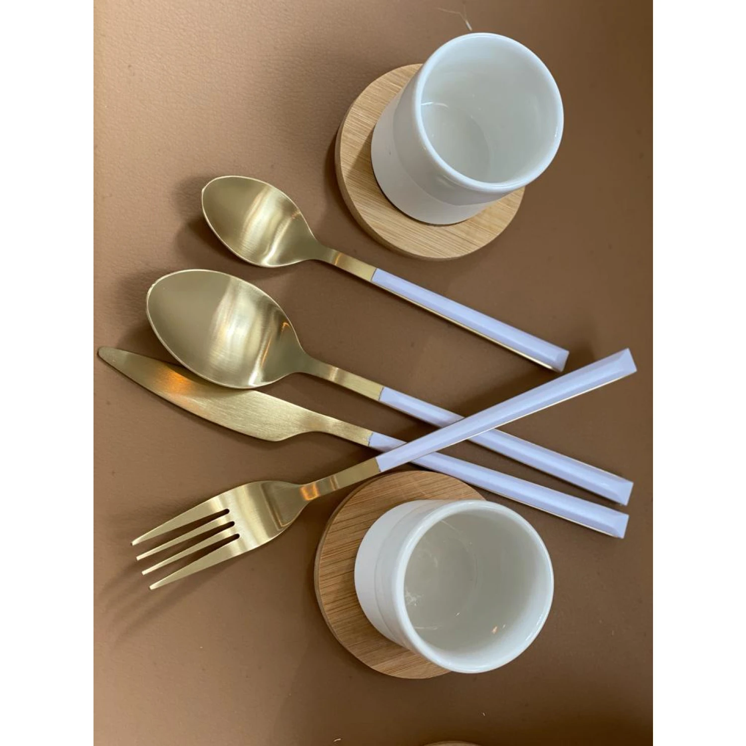 Ménagère 16 Pièces Désir Manche Ivoire Et Champagne Satiné 2 Ménagère 16 Pièces Désir Manche Ivoire Et Champagne Satiné – Image 2