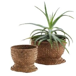 Madam Stoltz Set De 2 Paniers Tressés