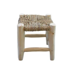 Tabouret En Palmier Tressé