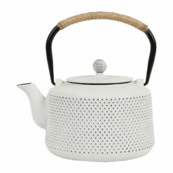 Théière En Fonte Avec Anse En Corde