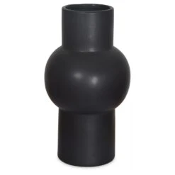 Vase Céramique Rond Haut Noir