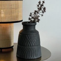 Vase Terre Strié Noir -Maison Promos Magasin vase terre strie noir opjet.1mngrj.max