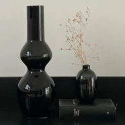 Vase Verre Alan Noir -Maison Promos Magasin vase verre alan noir opjet.dk3tgh.max